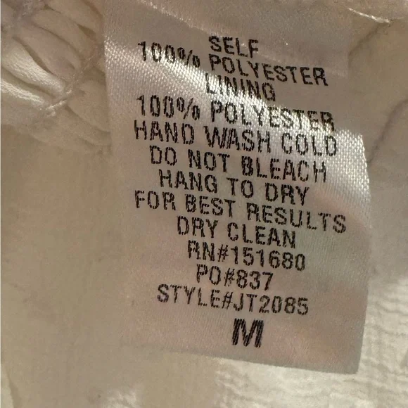 Storia Cropped Ruffle Blouse White Swiss Dot Womens Size Medium - Picture 10 of 11